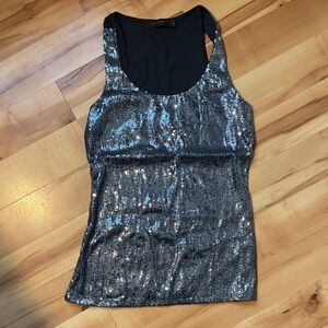 Shimmering Silver Tank Top